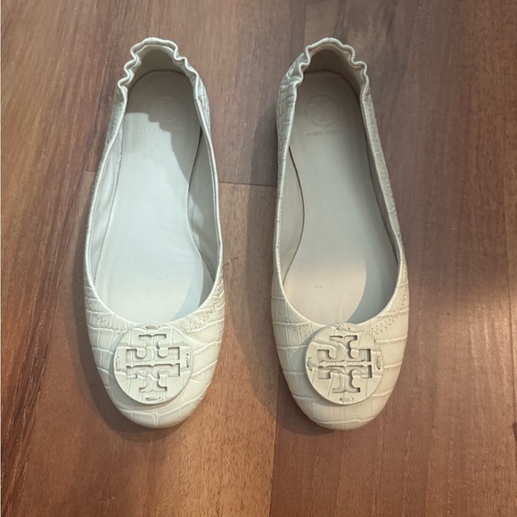 Tory Burch Women's Minnie Travel Ballet w/ Leather Logo Soft Croco - Picture 1 of 4